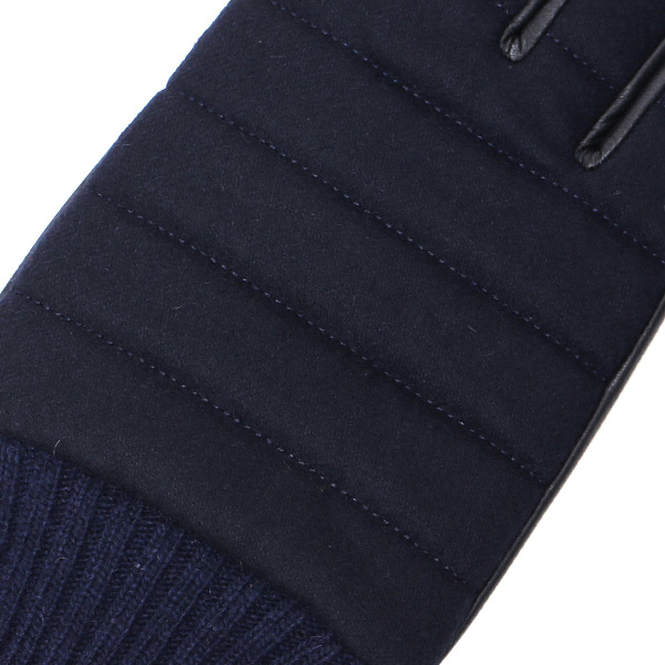  グローブ 手袋 タッチパネル 対応 ナイロン レザー メンズ 防寒 裏起毛 暖かい 冬 通勤 通学 ブルー ネイビー 青色 コーデュラナイロン 本革 男性 プレゼント スマホ対応 手ぶくろ 紳士 ブランド KURODA(クロダ)