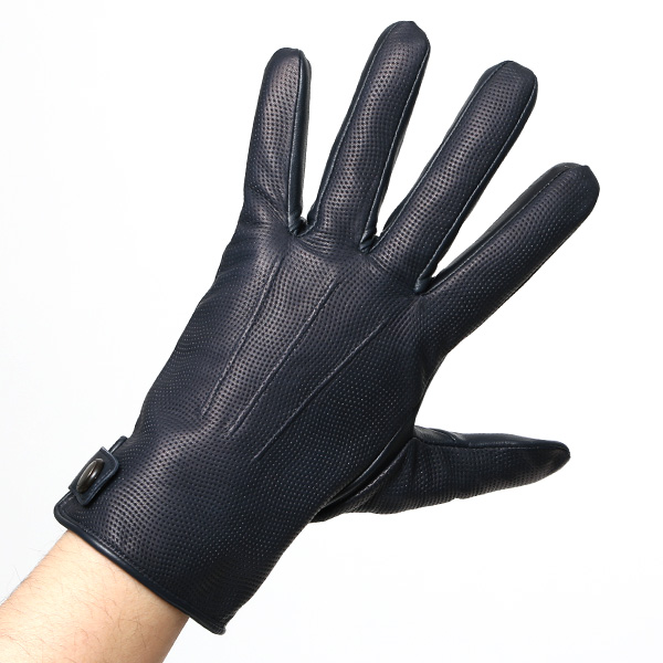  本革 イタリア製 レザー 手袋 メンズ 男性 グローブ ブルー ネイビー 青色 フィット性 スマホ タッチパネル 対応 暖かい チクチクしない 肌触り 良い プレゼント 誕生日 クリスマス