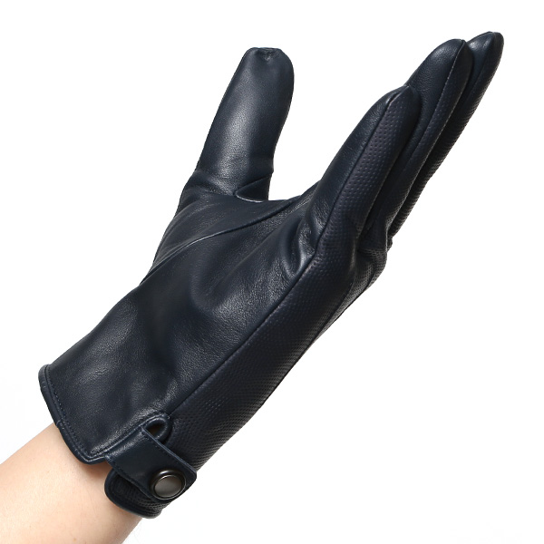  本革 イタリア製 レザー 手袋 メンズ 男性 グローブ ブルー ネイビー 青色 フィット性 スマホ タッチパネル 対応 暖かい チクチクしない 肌触り 良い プレゼント 誕生日 クリスマス