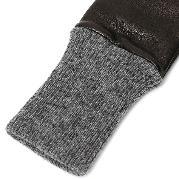  レディース 革 手袋 日本製 カシミヤ ディアスキン レザー ニット リブ グローブ 暖かい 上品 ブラック 黒 黒色 国産 本革 鹿革 カシミア 100％ 女性 婦人 プレゼント ギフト 化粧箱 付き ブランド KURODA(クロダ)