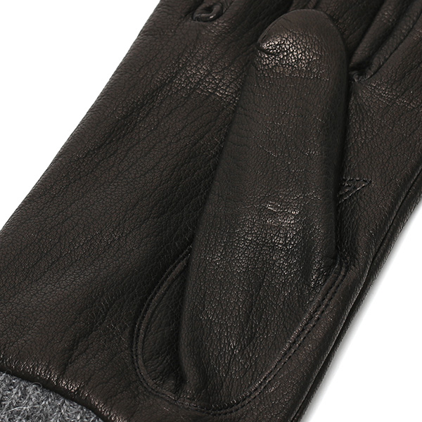  レディース 革 手袋 日本製 カシミヤ ディアスキン レザー ニット リブ グローブ 暖かい 上品 ブラック 黒 黒色 国産 本革 鹿革 カシミア 100％ 女性 婦人 プレゼント ギフト 化粧箱 付き ブランド KURODA(クロダ)