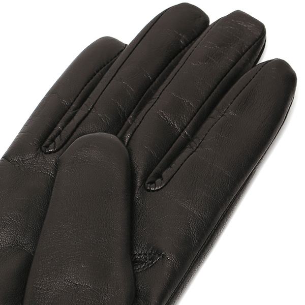  日本製 手袋 レディース ブランド カシミア 100％ レザー グローブ ニットリブ 防寒 カシミヤ ブラック 黒 黒色 イタリーラム 上質 羊革 皮 女性 上品 婦人 プレゼント 化粧箱付き 国産 KURODA(クロダ)