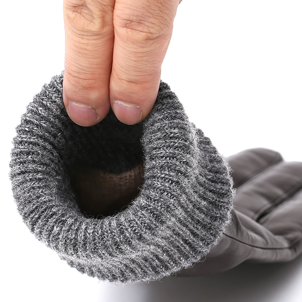  日本製 手袋 レディース ブランド カシミア 100％ レザー グローブ ニットリブ 防寒 カシミヤ ブラック 黒 黒色 イタリーラム 上質 羊革 皮 女性 上品 婦人 プレゼント 化粧箱付き 国産 KURODA(クロダ)