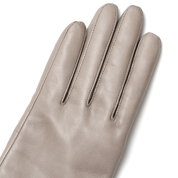  日本製 手袋 レディース ブランド カシミア 100％ レザー グローブ ニットリブ 防寒 カシミヤ グレー グレイ 灰色 イタリーラム 上質 羊革 皮 女性 上品 婦人 プレゼント 化粧箱付き 国産 KURODA(クロダ)