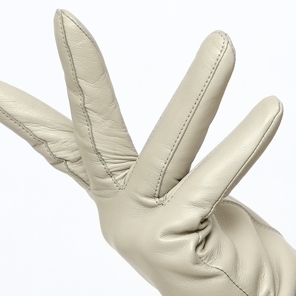 日本製 手袋 レディース ブランド カシミア 100% レザー グローブ ニットリブ 防寒 カシミヤ ライトグレー グレー グレイ 灰色 イタリーラム 上質 羊革 皮 女性 上品 婦人 プレゼント 化粧箱付き 国産 KURODA(クロダ)