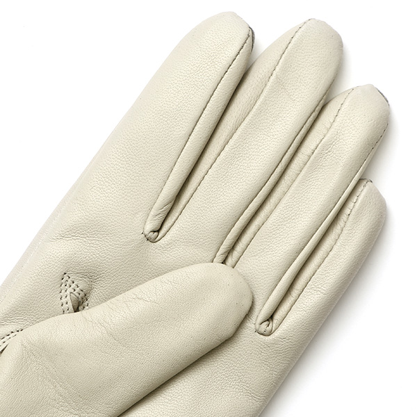 日本製 手袋 レディース ブランド カシミア 100% レザー グローブ ニットリブ 防寒 カシミヤ ライトグレー グレー グレイ 灰色 イタリーラム 上質 羊革 皮 女性 上品 婦人 プレゼント 化粧箱付き 国産 KURODA(クロダ)