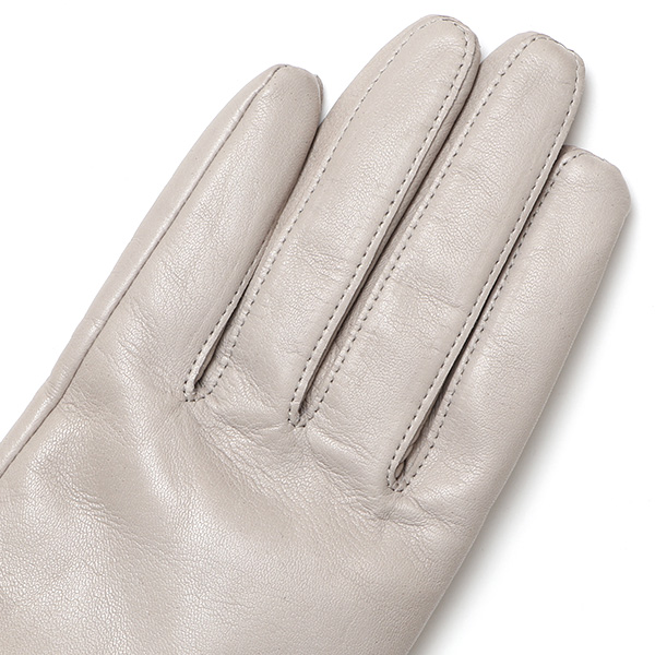 日本製 手袋 レディース ブランド カシミア 100％ レザー グローブ ニットリブ 防寒 カシミヤ グレー グレイ 灰色 イタリーラム 上質 羊革 皮 女性 上品 婦人 プレゼント 化粧箱付き 国産 KURODA(クロダ)