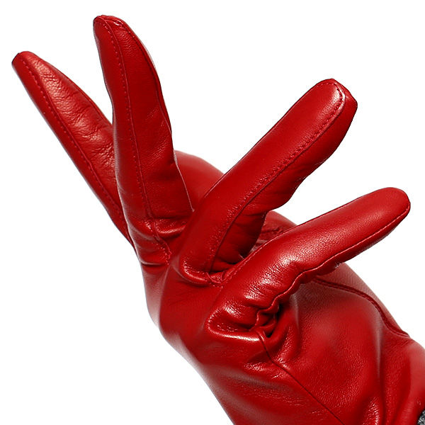  日本製 手袋 レディース ブランド カシミア 100％ レザー グローブ ニットリブ 防寒 カシミヤ レッド ワイン 赤色 イタリーラム 上質 羊革 皮 女性 上品 婦人 プレゼント 化粧箱付き 国産 KURODA(クロダ)