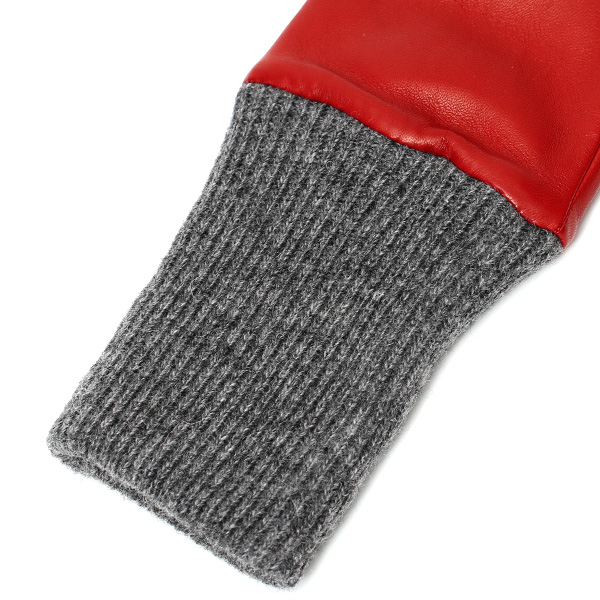  日本製 手袋 レディース ブランド カシミア 100％ レザー グローブ ニットリブ 防寒 カシミヤ レッド ワイン 赤色 イタリーラム 上質 羊革 皮 女性 上品 婦人 プレゼント 化粧箱付き 国産 KURODA(クロダ)