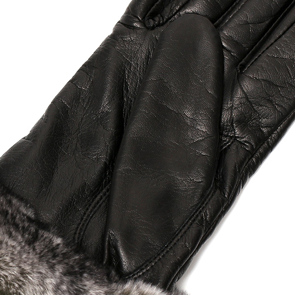  手袋 レディース 革手袋 レザー レッキス ラビットファー イタリーラム 羊革 暖かい 女性用 グローブ ブラック 黒 黒色 嫁 妻 彼女 娘 記念日 クリスマス 誕生日 プレゼント ギフト 化粧箱 付き ブランド KURODA(クロダ)