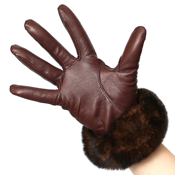  手袋 レディース 革手袋 レザー レッキス ラビットファー イタリーラム 羊革 暖かい 女性用 グローブ ブラウン 茶 茶色 嫁 妻 彼女 娘 記念日 クリスマス 誕生日 プレゼント ギフト 化粧箱 付き ブランド KURODA(クロダ)