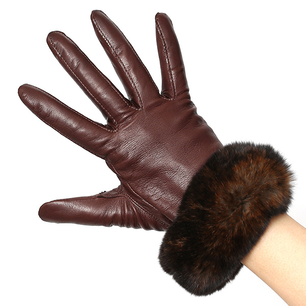  手袋 レディース 革手袋 レザー レッキス ラビットファー イタリーラム 羊革 暖かい 女性用 グローブ ブラウン 茶 茶色 嫁 妻 彼女 娘 記念日 クリスマス 誕生日 プレゼント ギフト 化粧箱 付き ブランド KURODA(クロダ)