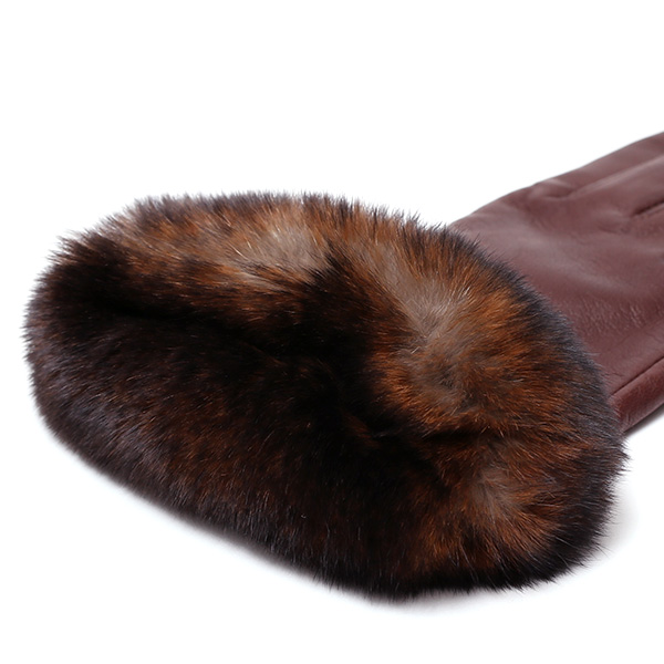  手袋 レディース 革手袋 レザー レッキス ラビットファー イタリーラム 羊革 暖かい 女性用 グローブ ブラウン 茶 茶色 嫁 妻 彼女 娘 記念日 クリスマス 誕生日 プレゼント ギフト 化粧箱 付き ブランド KURODA(クロダ)