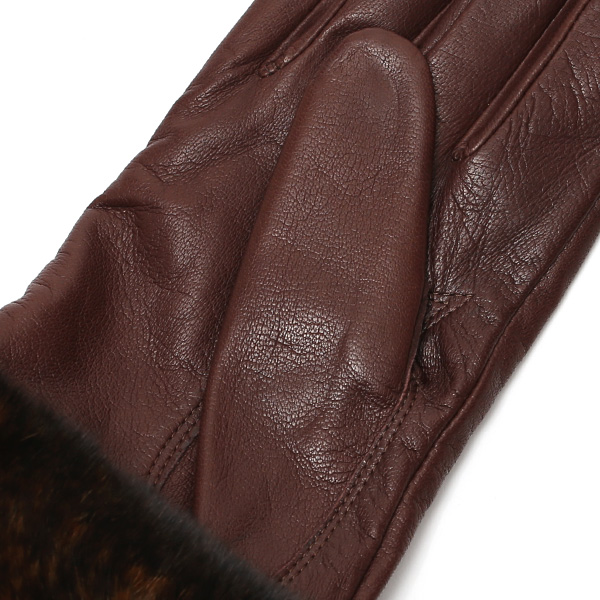  手袋 レディース 革手袋 レザー レッキス ラビットファー イタリーラム 羊革 暖かい 女性用 グローブ ブラウン 茶 茶色 嫁 妻 彼女 娘 記念日 クリスマス 誕生日 プレゼント ギフト 化粧箱 付き ブランド KURODA(クロダ)