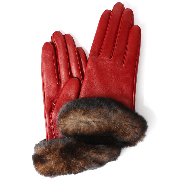 KURODA(クロダ) 羊革 レディース 手袋 レッド