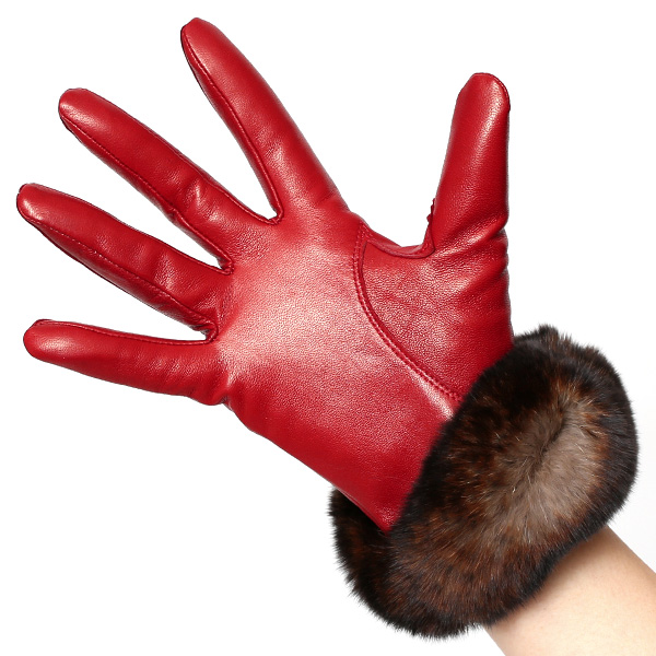  手袋 レディース 革手袋 レザー レッキス ラビットファー イタリーラム 羊革 暖かい 女性用 グローブ レッド ワイン 赤色 嫁 妻 彼女 娘 記念日 クリスマス 誕生日 プレゼント ギフト 化粧箱 付き ブランド KURODA(クロダ)