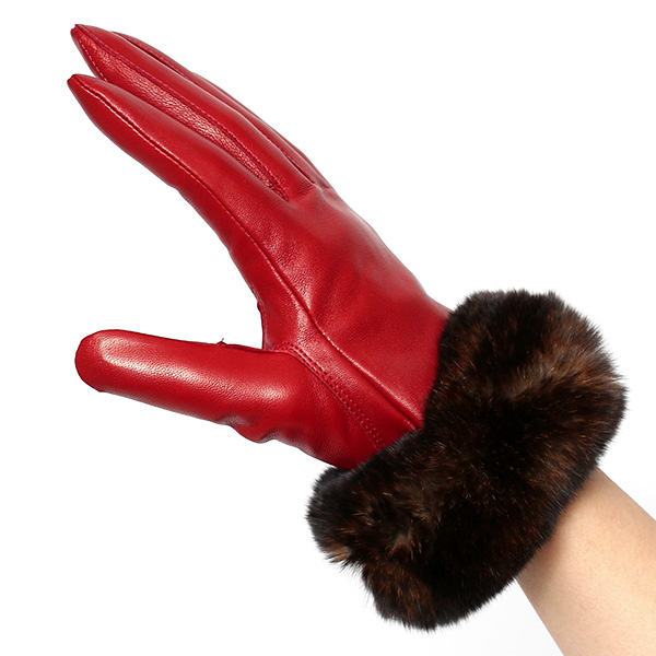  手袋 レディース 革手袋 レザー レッキス ラビットファー イタリーラム 羊革 暖かい 女性用 グローブ レッド ワイン 赤色 嫁 妻 彼女 娘 記念日 クリスマス 誕生日 プレゼント ギフト 化粧箱 付き ブランド KURODA(クロダ)