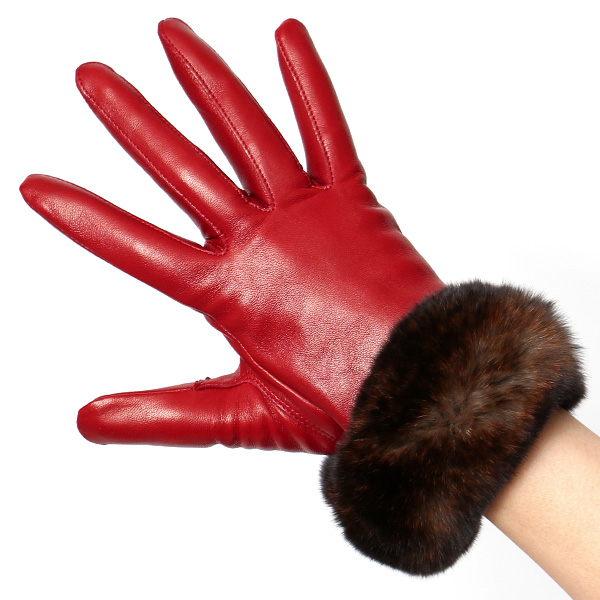  手袋 レディース 革手袋 レザー レッキス ラビットファー イタリーラム 羊革 暖かい 女性用 グローブ レッド ワイン 赤色 嫁 妻 彼女 娘 記念日 クリスマス 誕生日 プレゼント ギフト 化粧箱 付き ブランド KURODA(クロダ)