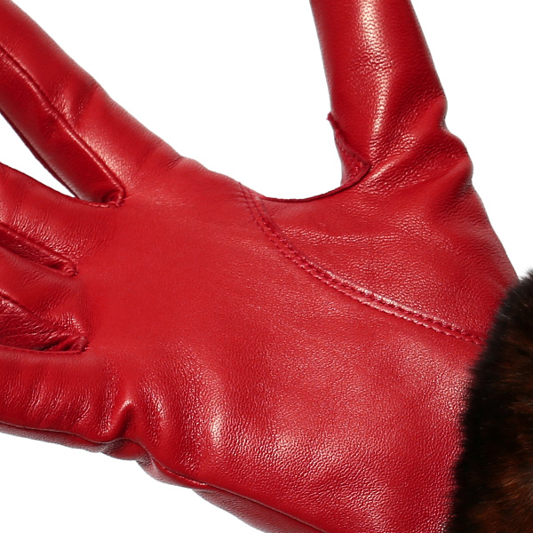  手袋 レディース 革手袋 レザー レッキス ラビットファー イタリーラム 羊革 暖かい 女性用 グローブ レッド ワイン 赤色 嫁 妻 彼女 娘 記念日 クリスマス 誕生日 プレゼント ギフト 化粧箱 付き ブランド KURODA(クロダ)