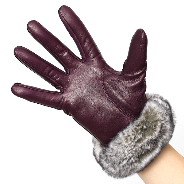  手袋 レディース 革手袋 レザー レッキス ラビットファー イタリーラム 羊革 暖かい 女性用 グローブ パープル 紫色 嫁 妻 彼女 娘 記念日 クリスマス 誕生日 プレゼント ギフト 化粧箱 付き ブランド KURODA(クロダ)