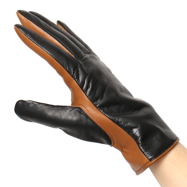 革手袋 レディース カシミヤ 日本製 女性用 レザー グローブ イタリーラム 羊革 国産 ブランド 暖かい ブラック 黒 黒色 バイカラー カシミア 冬 プレゼント ギフト 彼女 妻 嫁 誕生日 クリスマス KURODA(クロダ)