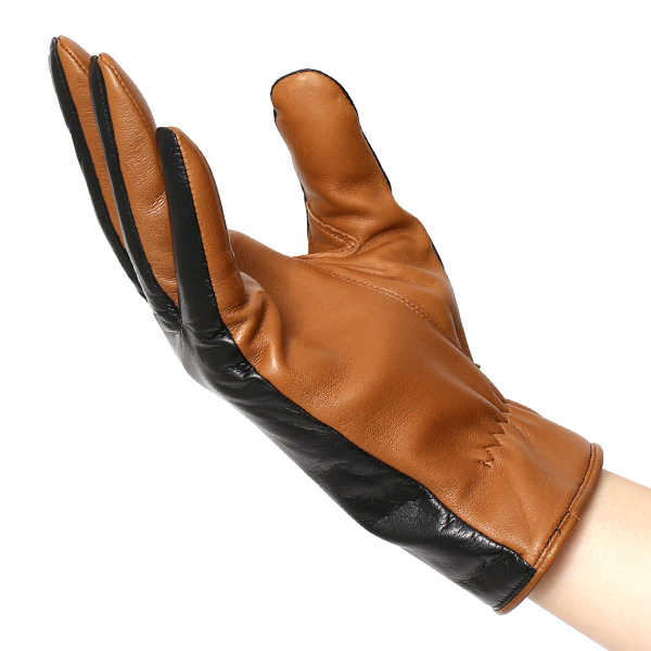 革手袋 レディース カシミヤ 日本製 女性用 レザー グローブ イタリーラム 羊革 国産 ブランド 暖かい ブラック 黒 黒色 バイカラー カシミア 冬 プレゼント ギフト 彼女 妻 嫁 誕生日 クリスマス KURODA(クロダ)