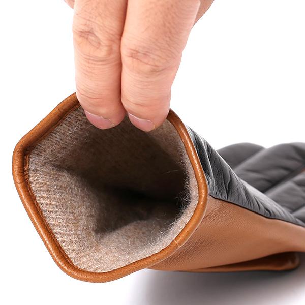 革手袋 レディース カシミヤ 日本製 女性用 レザー グローブ イタリーラム 羊革 国産 ブランド 暖かい ブラック 黒 黒色 バイカラー カシミア 冬 プレゼント ギフト 彼女 妻 嫁 誕生日 クリスマス KURODA(クロダ)