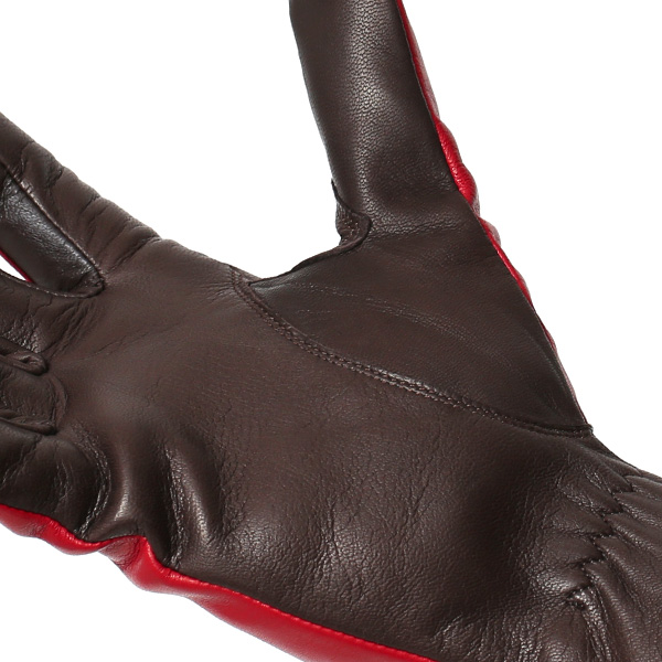 革手袋 レディース カシミヤ 日本製 女性用 レザー グローブ イタリーラム 羊革 国産 ブランド 暖かい レッド ワイン 赤色 バイカラー カシミア 冬 プレゼント ギフト 彼女 妻 嫁 誕生日 クリスマス KURODA(クロダ)