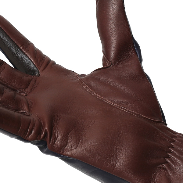  革手袋 レディース カシミヤ 日本製 女性用 レザー グローブ イタリーラム 羊革 国産 ブランド 暖かい ブルー ネイビー 青色 バイカラー カシミア 冬 プレゼント ギフト 彼女 妻 嫁 誕生日 クリスマス KURODA(クロダ)