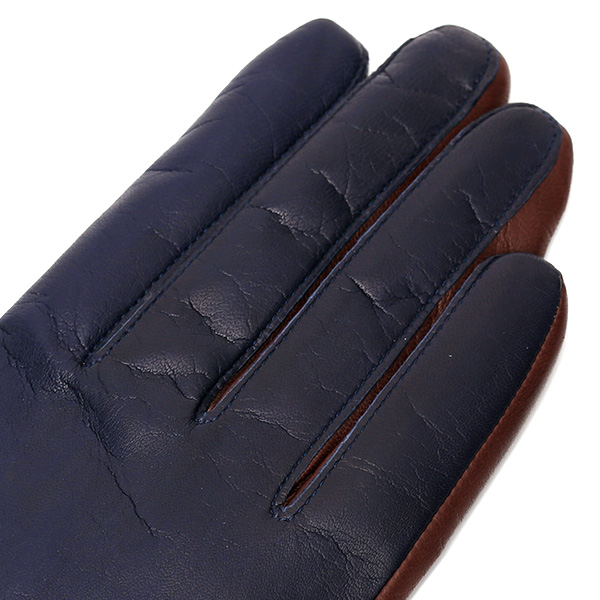  革手袋 レディース カシミヤ 日本製 女性用 レザー グローブ イタリーラム 羊革 国産 ブランド 暖かい ブルー ネイビー 青色 バイカラー カシミア 冬 プレゼント ギフト 彼女 妻 嫁 誕生日 クリスマス KURODA(クロダ)