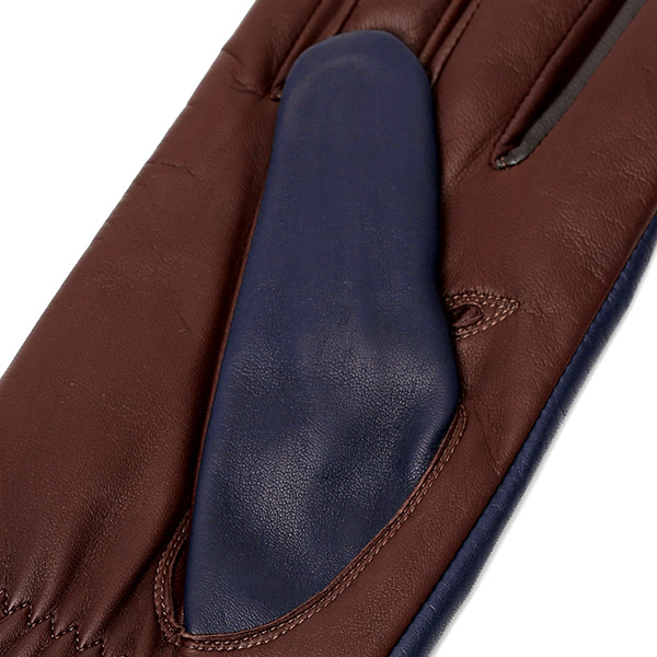  革手袋 レディース カシミヤ 日本製 女性用 レザー グローブ イタリーラム 羊革 国産 ブランド 暖かい ブルー ネイビー 青色 バイカラー カシミア 冬 プレゼント ギフト 彼女 妻 嫁 誕生日 クリスマス KURODA(クロダ)