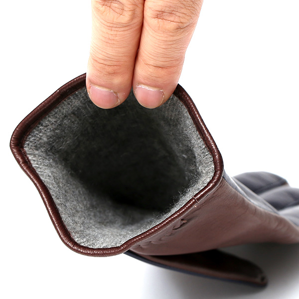  革手袋 レディース カシミヤ 日本製 女性用 レザー グローブ イタリーラム 羊革 国産 ブランド 暖かい ブルー ネイビー 青色 バイカラー カシミア 冬 プレゼント ギフト 彼女 妻 嫁 誕生日 クリスマス KURODA(クロダ)