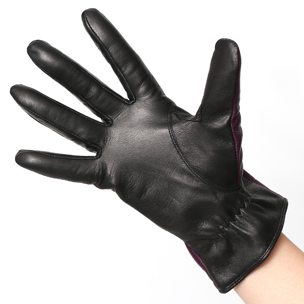  革手袋 レディース カシミヤ 日本製 女性用 レザー グローブ イタリーラム 羊革 国産 ブランド 暖かい パープル 紫色 バイカラー カシミア 冬 プレゼント ギフト 彼女 妻 嫁 誕生日 クリスマス KURODA(クロダ)