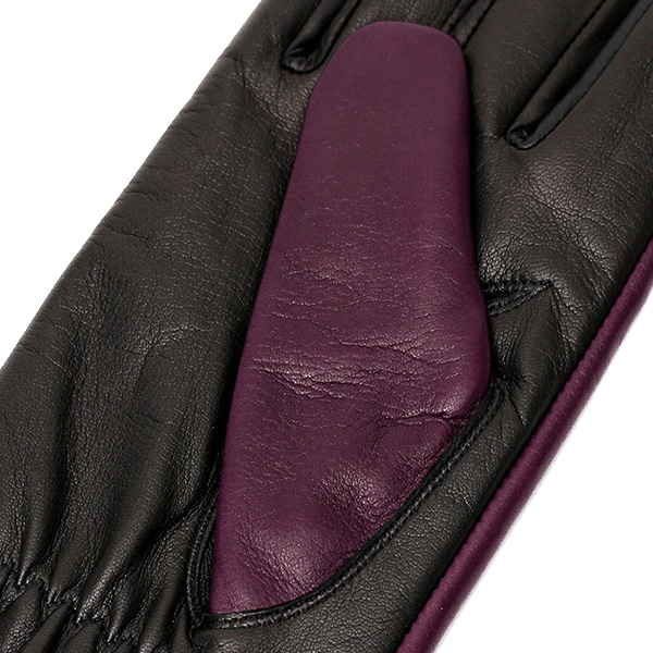  革手袋 レディース カシミヤ 日本製 女性用 レザー グローブ イタリーラム 羊革 国産 ブランド 暖かい パープル 紫色 バイカラー カシミア 冬 プレゼント ギフト 彼女 妻 嫁 誕生日 クリスマス KURODA(クロダ)