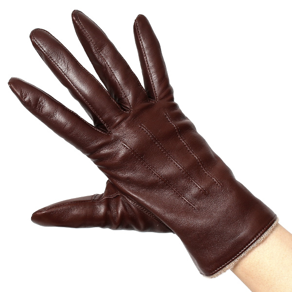 手袋 レディース 革 カシミア 日本製 ブランド イタリーラム 化粧箱 付き 女性 レザー 皮 グローブ ブラウン 茶 茶色 暖かい カシミヤ 100% 防寒 保温 防風 冬 ビジネス 国産 専門 ブランド KURODA(クロダ)
