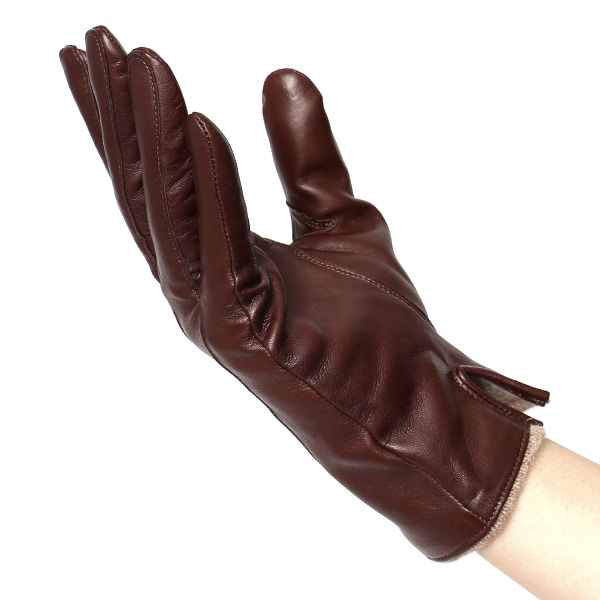 手袋 レディース 革 カシミア 日本製 ブランド イタリーラム 化粧箱 付き 女性 レザー 皮 グローブ ブラウン 茶 茶色 暖かい カシミヤ 100% 防寒 保温 防風 冬 ビジネス 国産 専門 ブランド KURODA(クロダ)