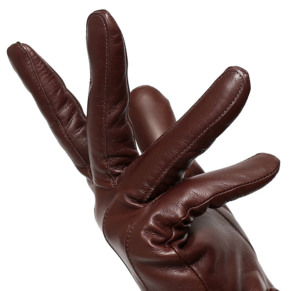 手袋 レディース 革 カシミア 日本製 ブランド イタリーラム 化粧箱 付き 女性 レザー 皮 グローブ ブラウン 茶 茶色 暖かい カシミヤ 100% 防寒 保温 防風 冬 ビジネス 国産 専門 ブランド KURODA(クロダ)