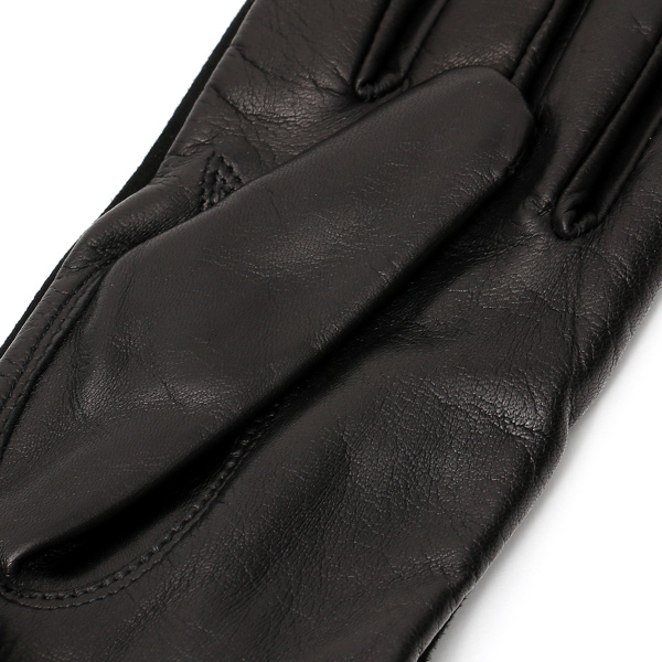  革手袋 スエード ファー付き レディース カシミア混 裏地 レッキス ラビットファー リアルファー うさぎ 毛皮 ブラック 黒 黒色 女性 本革 レザー スウェード 本皮 暖かい 上品 おしゃれ 送料無料 KURODA(クロダ)