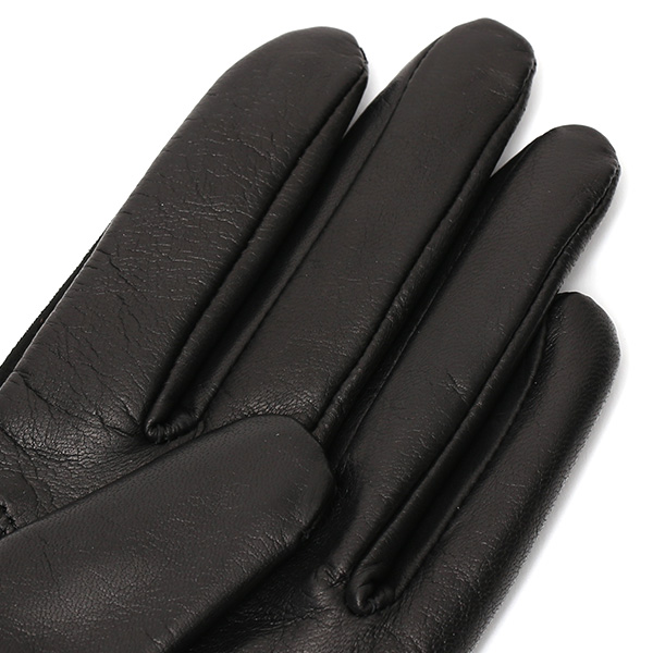 革手袋 スエード ファー付き レディース カシミア混 裏地 レッキス ラビットファー リアルファー うさぎ 毛皮 ブラック 黒 黒色 女性 本革 レザー スウェード 本皮 暖かい 上品 おしゃれ 送料無料 KURODA(クロダ)