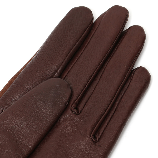  革手袋 スエード ファー付き レディース カシミア混 裏地 レッキス ラビットファー リアルファー うさぎ 毛皮 ブラウン 茶 茶色 女性 本革 レザー スウェード 本皮 暖かい 上品 おしゃれ 送料無料 KURODA(クロダ)