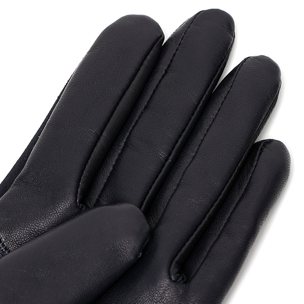  革手袋 スエード ファー付き レディース カシミア混 裏地 レッキス ラビットファー リアルファー うさぎ 毛皮 ブルー ネイビー 青色 女性 本革 レザー スウェード 本皮 暖かい 上品 おしゃれ 送料無料 KURODA(クロダ)