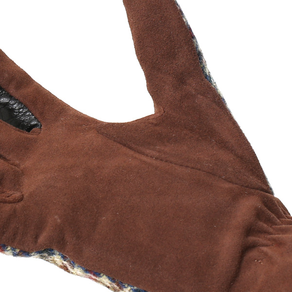  ハリスツイード 手袋 レディース スマホ対応 ブランド レザー グローブ 女性 防寒 防風 本革 皮 ベージュ 肌色 英国 ハリスツイード生地 暖かい おしゃれ かわいい プレゼント ブランド 手袋 KURODA(クロダ)