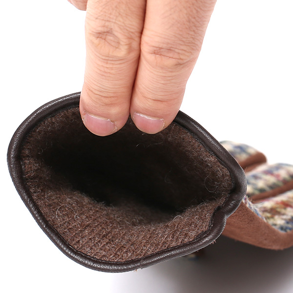  ハリスツイード 手袋 レディース スマホ対応 ブランド レザー グローブ 女性 防寒 防風 本革 皮 ベージュ 肌色 英国 ハリスツイード生地 暖かい おしゃれ かわいい プレゼント ブランド 手袋 KURODA(クロダ)