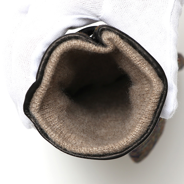  ハリスツイード 手袋 メンズ スマホ カシミヤ カシミア 日本製 ベルト付き 国産 本革 皮 レザー ブラウン 茶 茶色 通勤 通学 彼氏 旦那 夫 息子 誕生日 クリスマス プレゼント 冬 グローブ ブランド KURODA(クロダ)