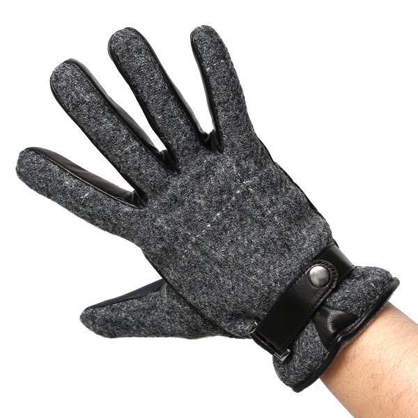  ハリスツイード 手袋 メンズ スマホ カシミヤ カシミア 日本製 ベルト付き 国産 本革 皮 レザー グレー グレイ 灰色 通勤 通学 彼氏 旦那 夫 息子 誕生日 クリスマス プレゼント 冬 グローブ ブランド KURODA(クロダ)