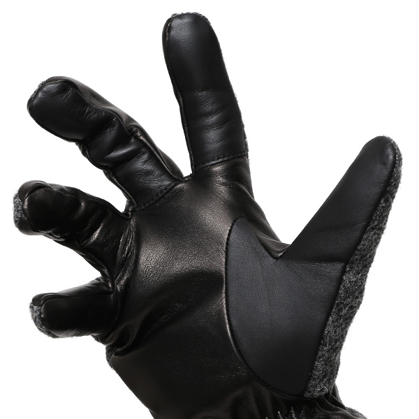  ハリスツイード 手袋 メンズ スマホ カシミヤ カシミア 日本製 ベルト付き 国産 本革 皮 レザー グレー グレイ 灰色 通勤 通学 彼氏 旦那 夫 息子 誕生日 クリスマス プレゼント 冬 グローブ ブランド KURODA(クロダ)