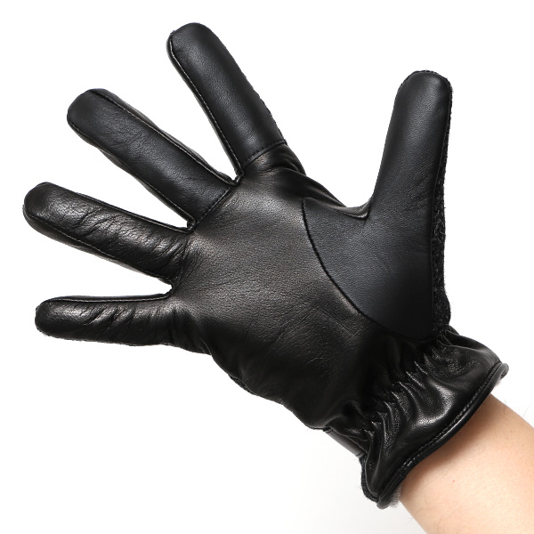 ハリスツイード 手袋 メンズ スマホ カシミヤ カシミア 日本製 ベルト付き 国産 本革 皮 レザー グレー グレイ 灰色 通勤 通学 彼氏 旦那 夫 息子 誕生日 クリスマス プレゼント 冬 グローブ ブランド KURODA(クロダ)