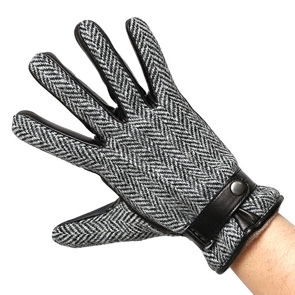  ハリスツイード 手袋 メンズ スマホ カシミヤ カシミア 日本製 ベルト付き 国産 本革 皮 レザー グレー グレイ 灰色 通勤 通学 彼氏 旦那 夫 息子 誕生日 クリスマス プレゼント 冬 グローブ ブランド KURODA(クロダ)