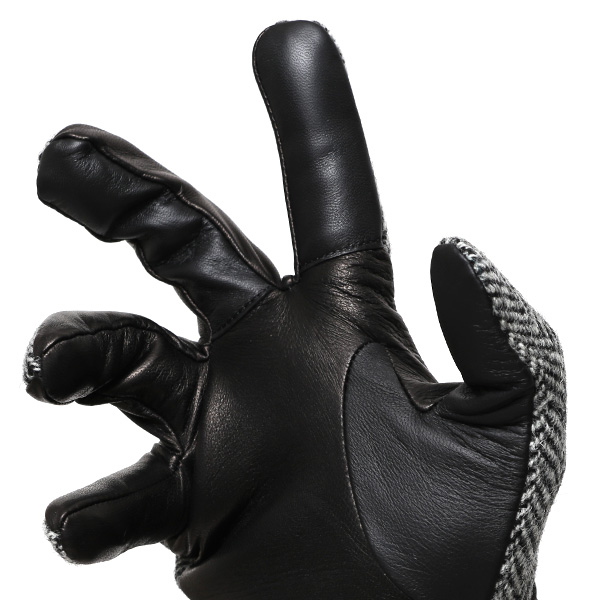  ハリスツイード 手袋 メンズ スマホ カシミヤ カシミア 日本製 ベルト付き 国産 本革 皮 レザー グレー グレイ 灰色 通勤 通学 彼氏 旦那 夫 息子 誕生日 クリスマス プレゼント 冬 グローブ ブランド KURODA(クロダ)