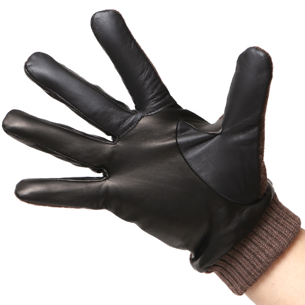  手袋 ハリスツイード メンズ ブランド 革 タッチパネル対応 カシミヤ 100％ カシミア 裏地 リブ グローブ ブラウン 茶 茶色 Harris Tweed チェック 柄 導電 本革 イタリーラム 羊革 英国 生地 日本製 KURODA(クロダ)